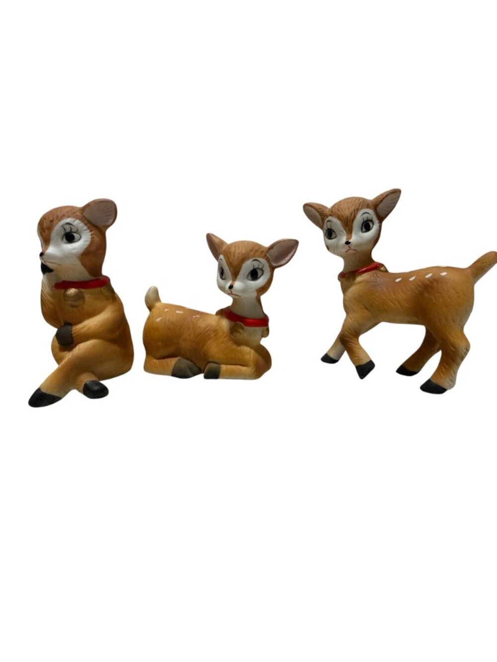 Homco Vintage Set of 3 Ceramic Deer Figurines Collectibles Christmas Holiday - Picture 3 of 8